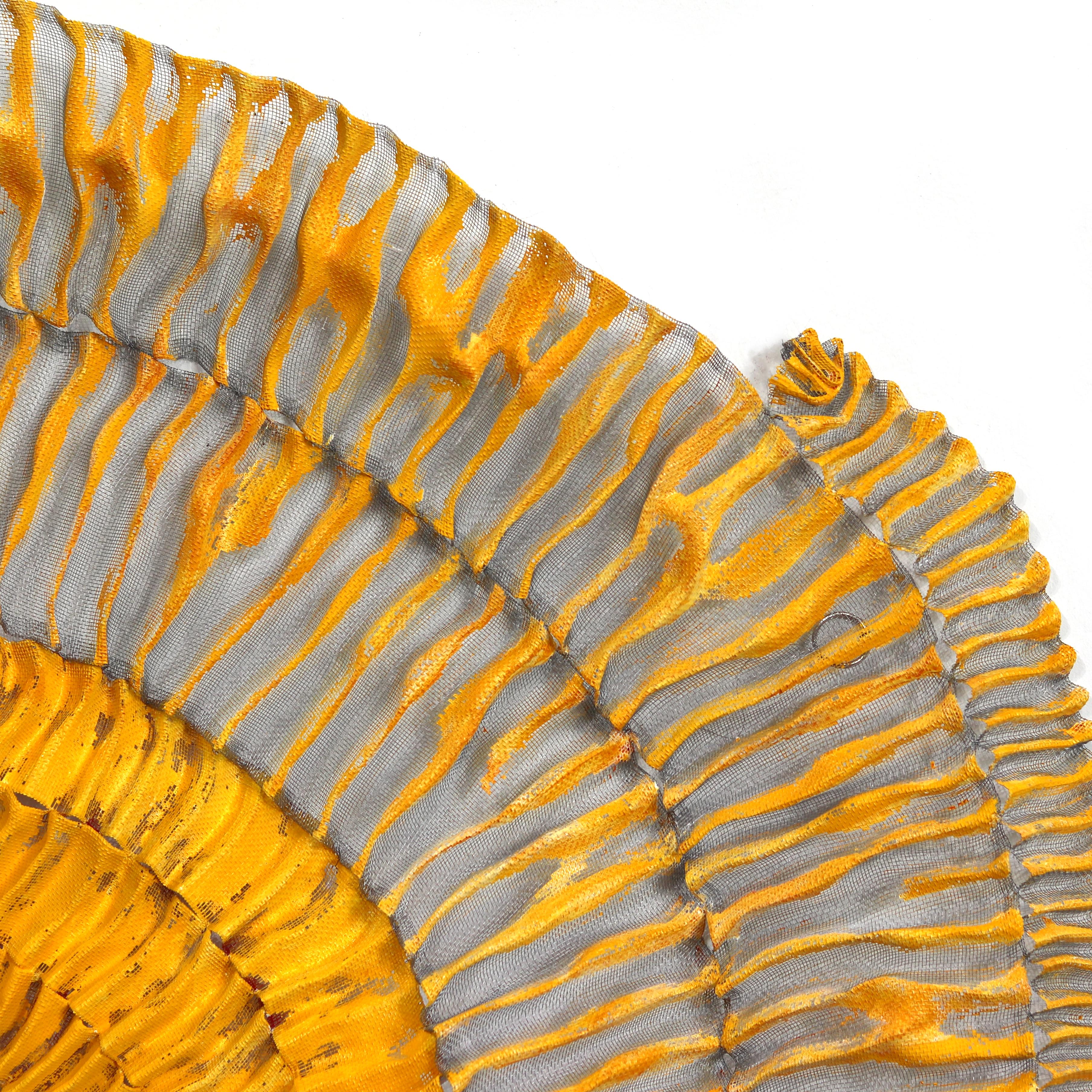 Sujoon Marigold  - Vibrant Yellow Sculptural Original Three-Dimensional Wall Art - Contemporary Sculpture by Atticus Adams