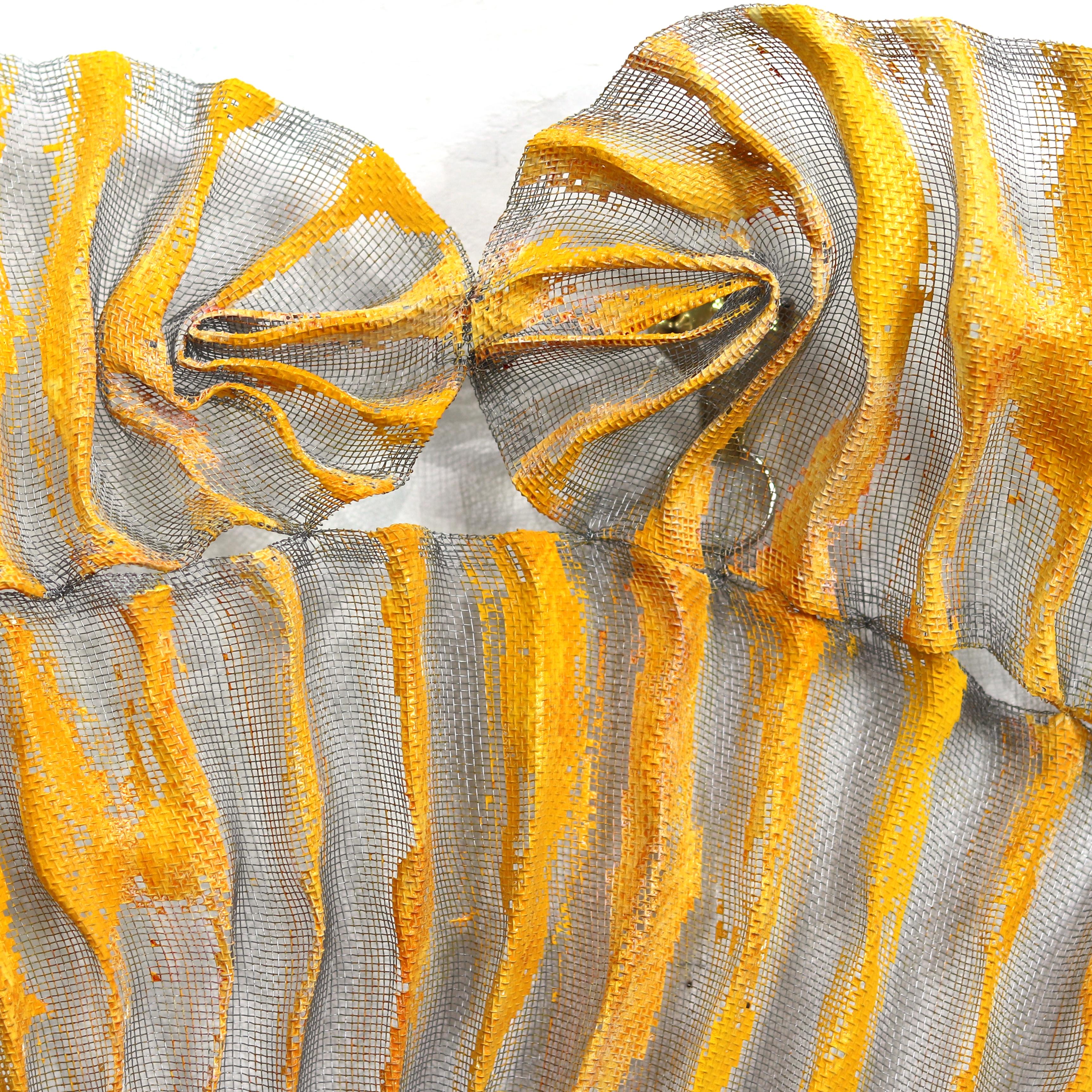 Sujoon Marigold  - Vibrant Yellow Sculptural Original Three-Dimensional Wall Art For Sale 1