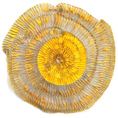 Caléndula Sujoon  - Vibrante Amarillo Escultural Arte de Pared Tridimensional Original
