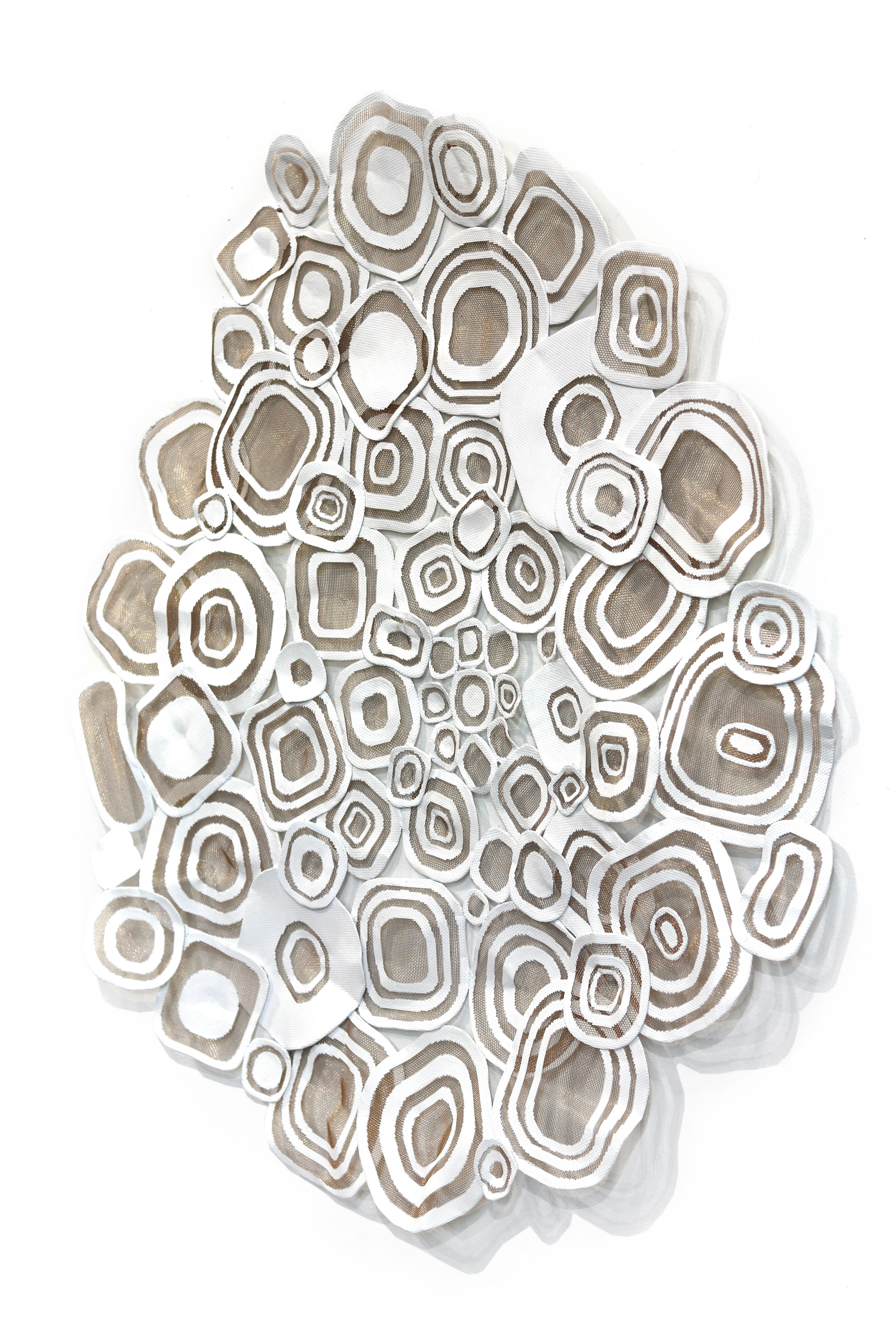 Tarim Totem III - Monochrome Sculptural Original Three-Dimensional Wall Art - Gray Abstract Sculpture by Atticus Adams