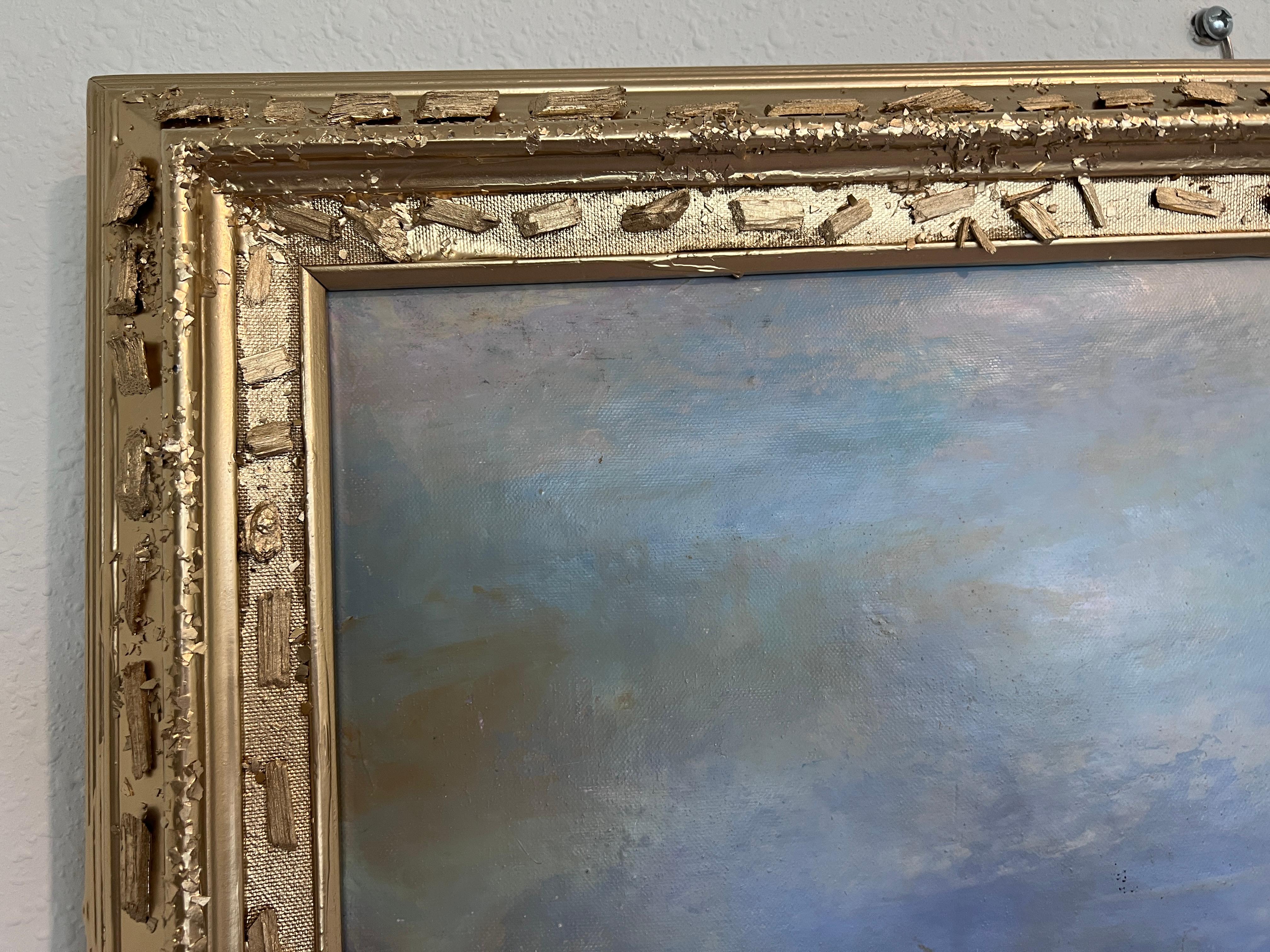 Attila Nagy (Húngaro, n.1928) Óleo sobre lienzo , Paisaje de granja, Enmarcado en venta 12
