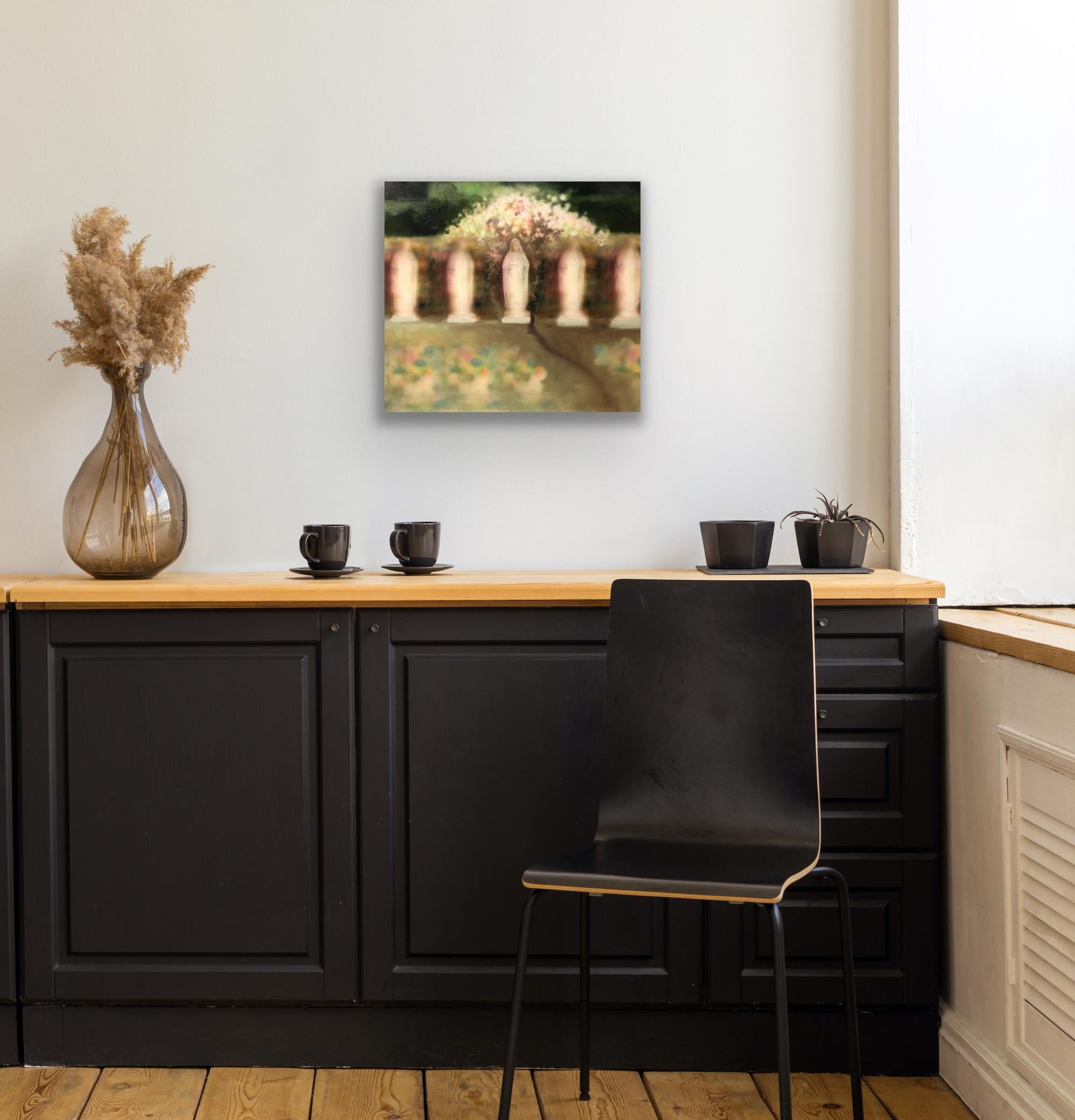 Virgin Mary (Valoszinu Sodo Szuz Maria) – Figuratives Landschaftsgemälde (Braun), Figurative Painting, von Attila Szucs