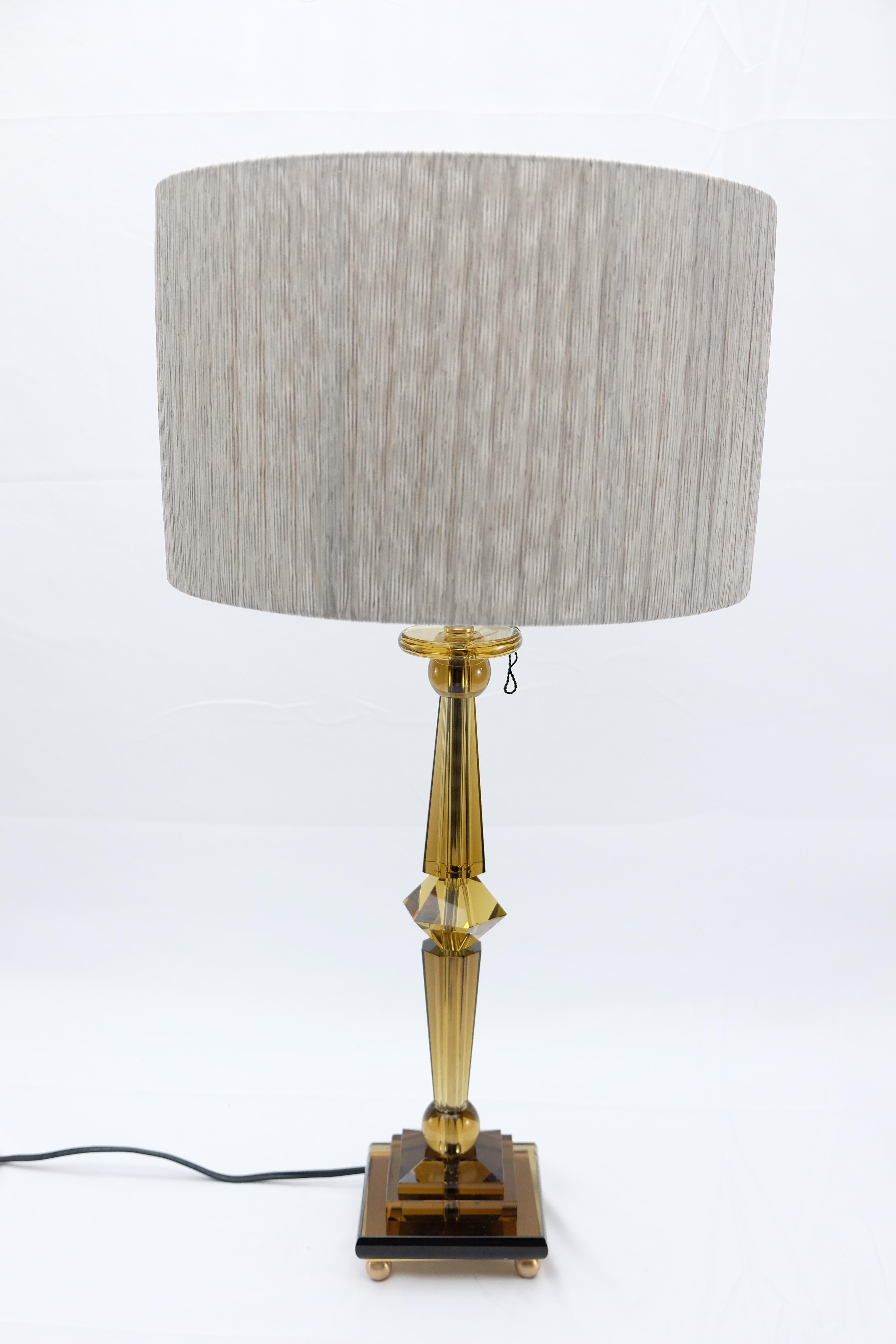 Crystal Attilio Amato for Laudarte Srl Prisma Big Table Lamp, Pair Available For Sale
