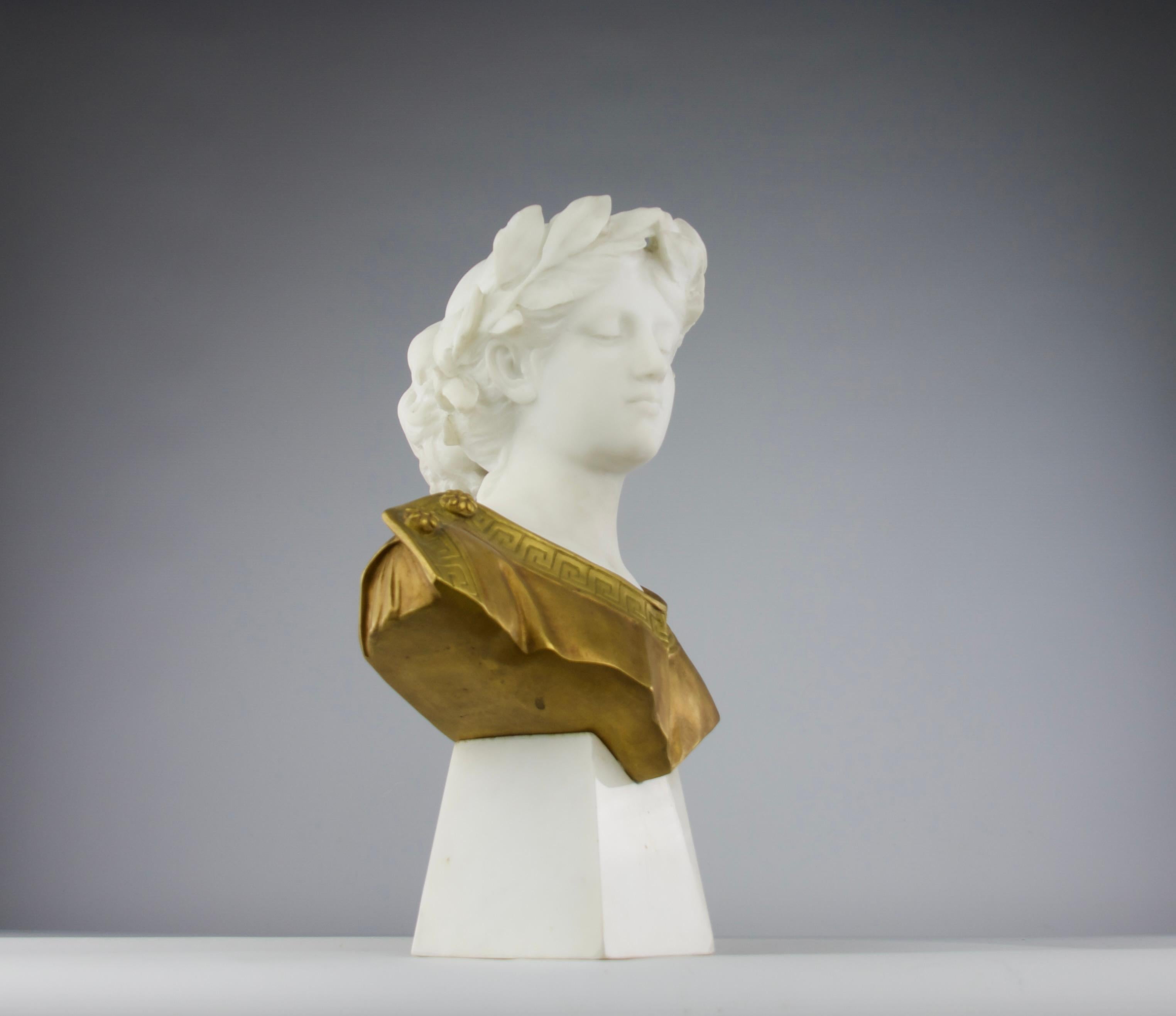 Attilio Fagioli, Young Emperor Bust Sculpture, Italy Early 20th Century For Sale 3