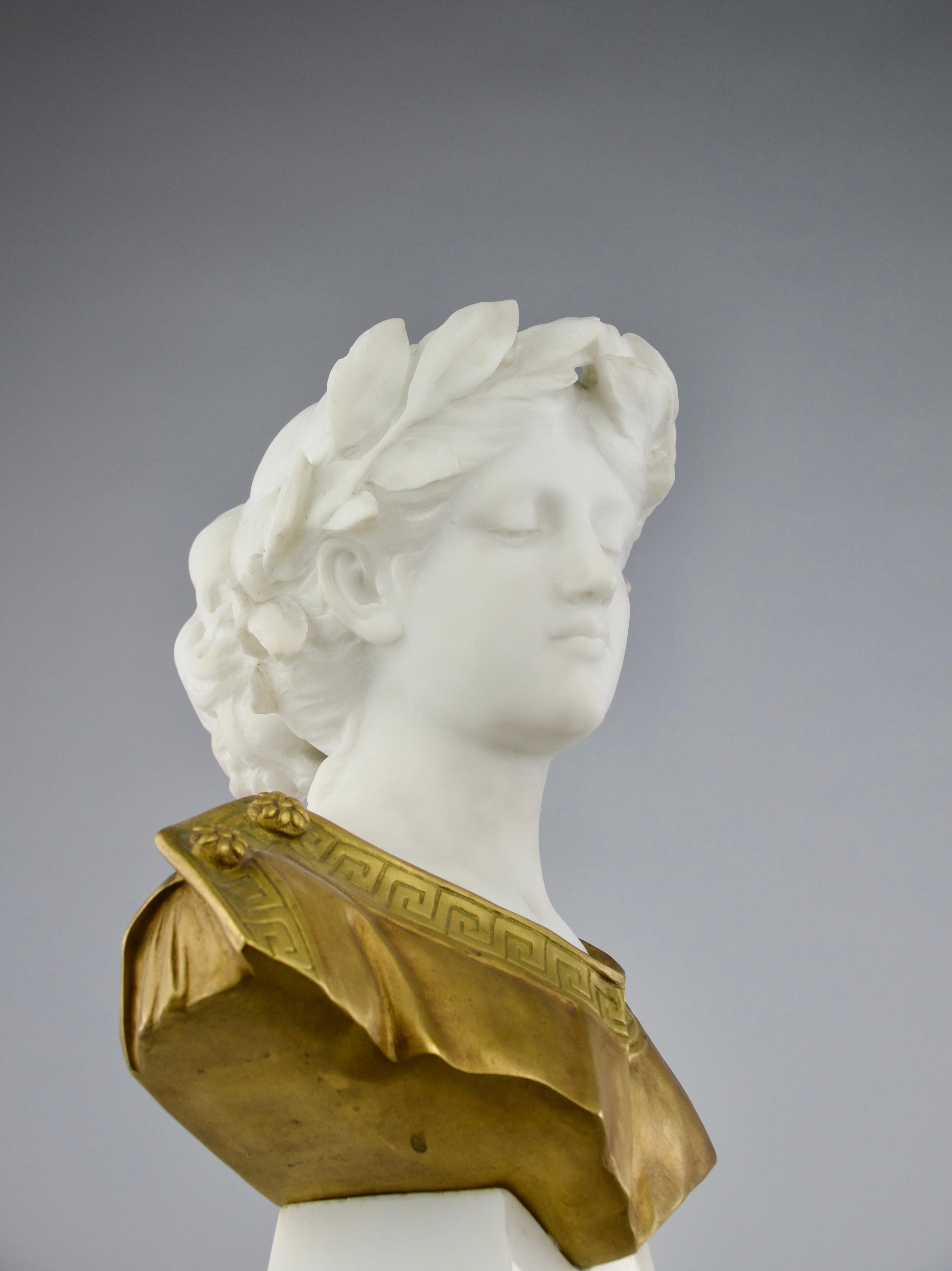 Attilio Fagioli, Young Emperor Bust Sculpture, Italy Early 20th Century For Sale 4