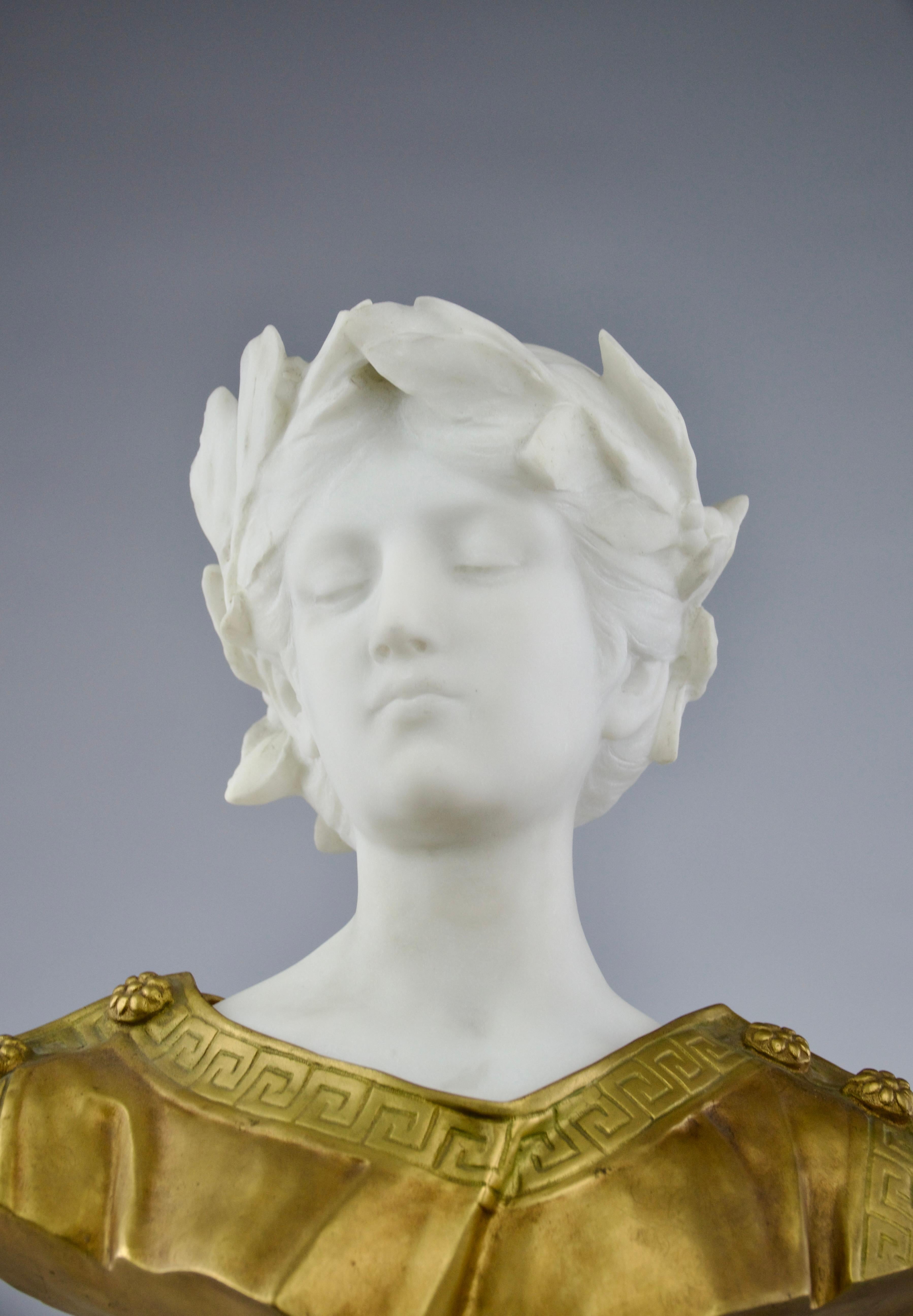 Italian Attilio Fagioli, Young Emperor Bust Sculpture, Italy Early 20th Century For Sale