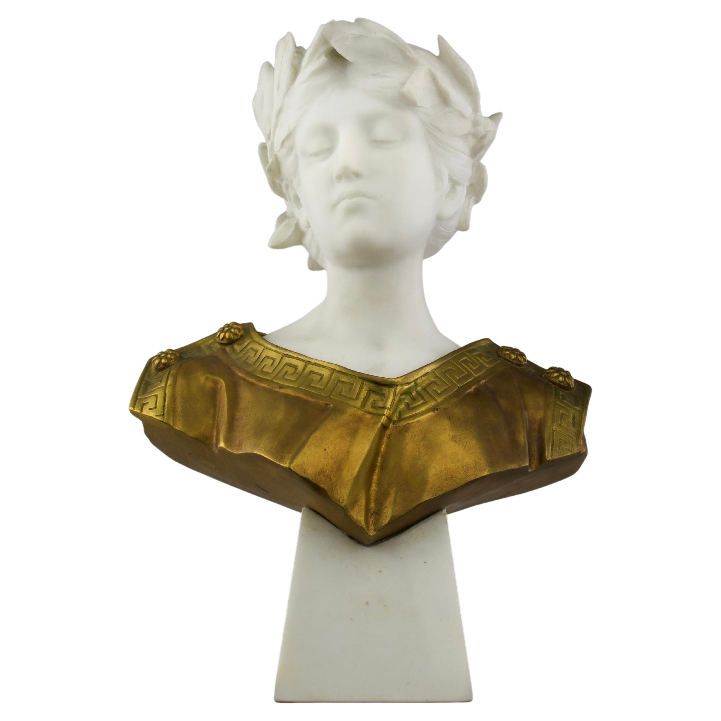 Attilio Fagioli, Young Emperor Bust Sculpture, Italy Early 20th Century