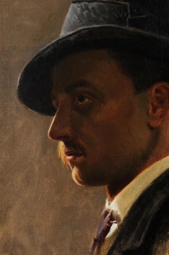 Attilio Manganaro (c.1865-c.1890) - Portrait of Gabriele d’Annunzio in 1887