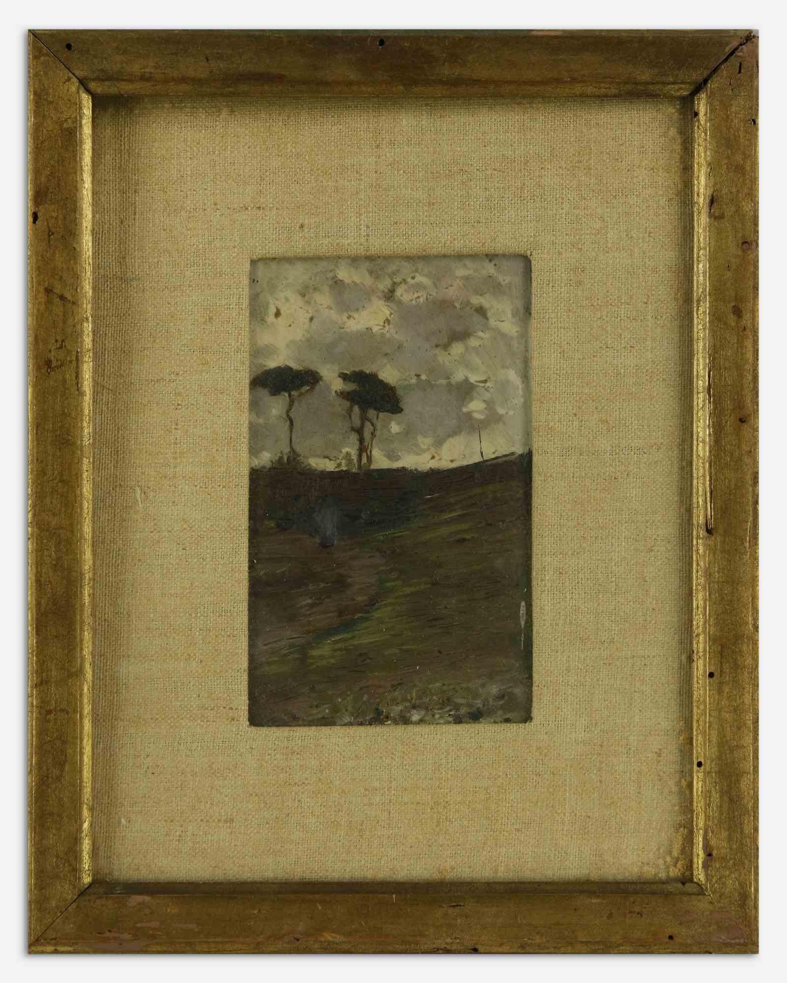 Landscape - Oil Painting by Attilio Pratella- Early 20th Century For Sale 1