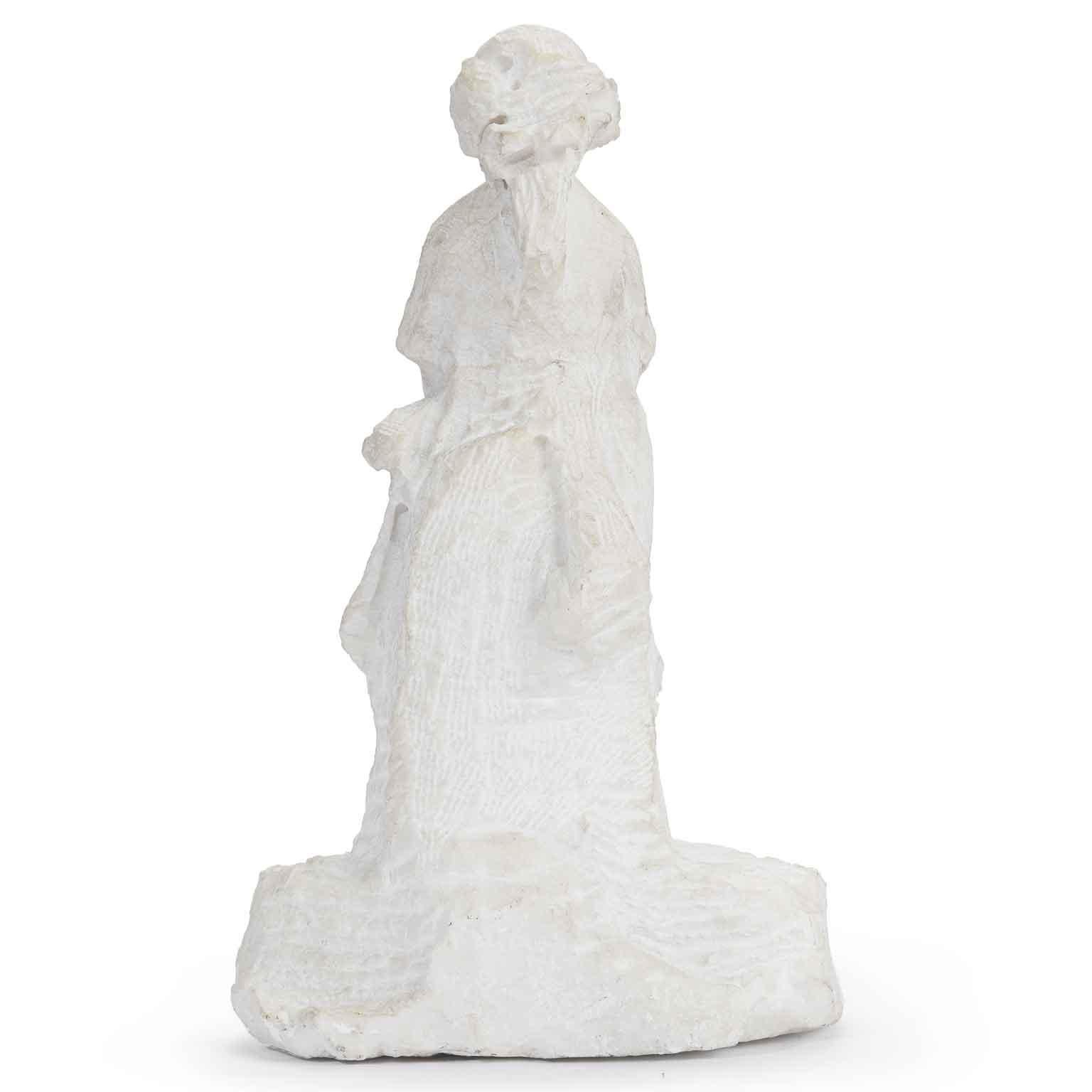 Mädchen in weißem Marmor Italienische 1920er Jahre Art Deco Skulptur von Prendoni Attilio im Angebot 5