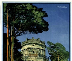 Original Ravenna Italia ENIT stone lithograph vintage travel poster linen-backd