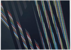 Italian Kinetic Op Art Attilio Taverna Silkscreen Lithograph Print Light Artist