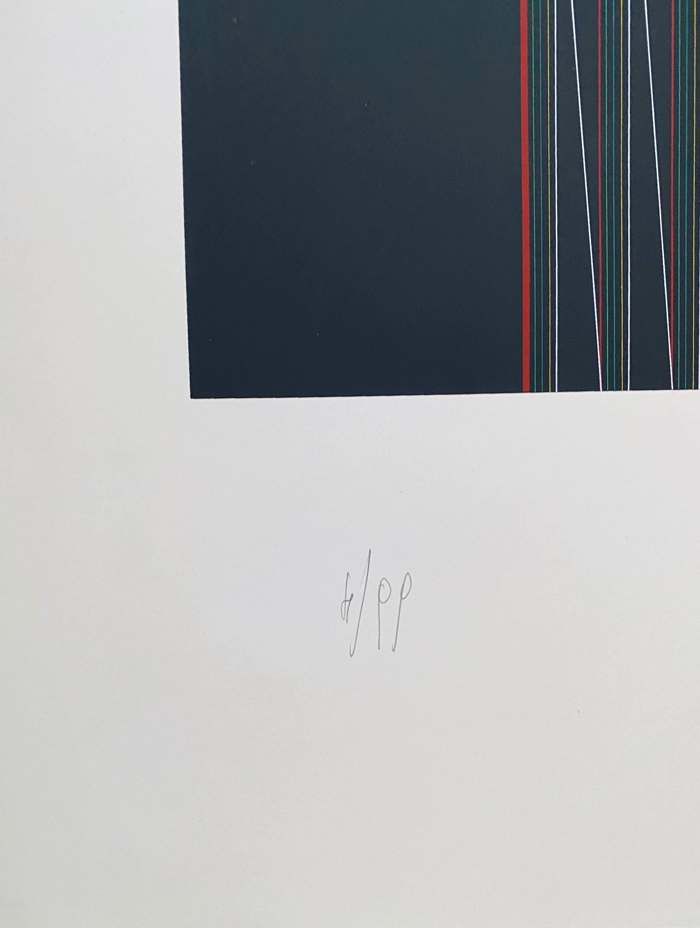 Arte Óptico Cinético Italiano Attilio Taverna Serigrafía Litografía Impresión Light Artist en venta 3