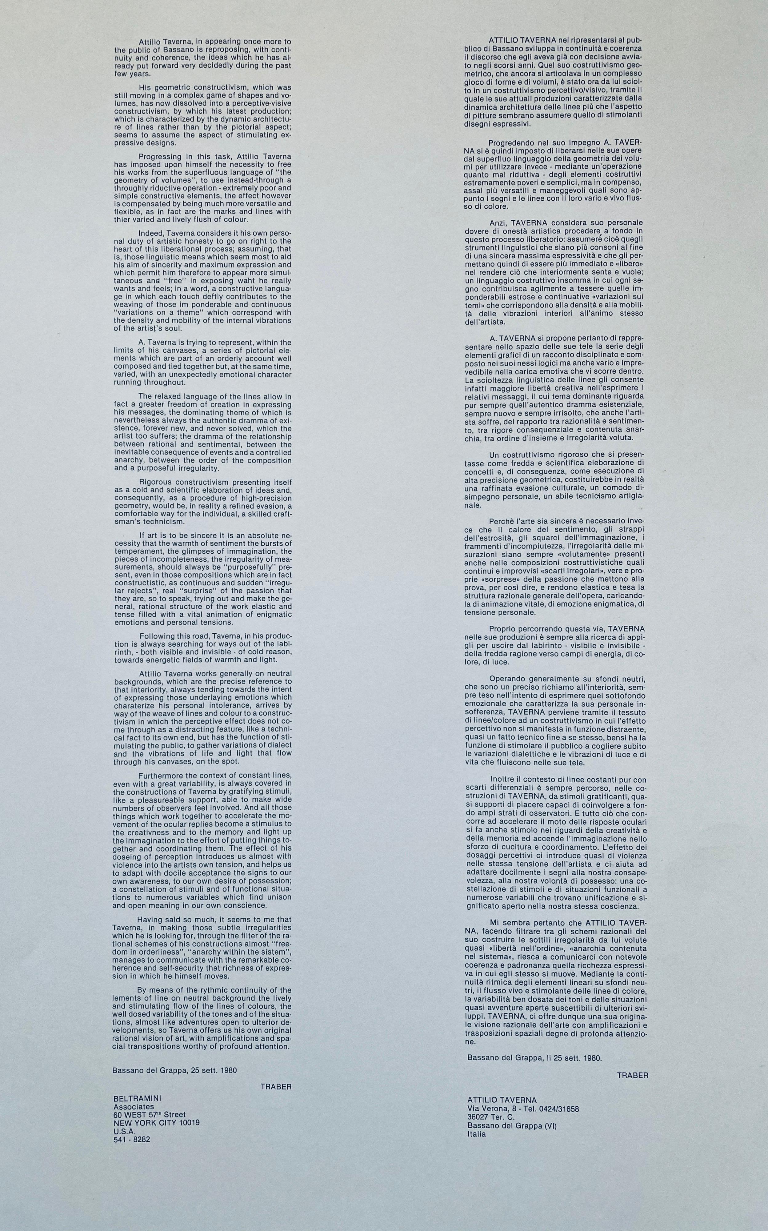 Arte Óptico Cinético Italiano Attilio Taverna Serigrafía Litografía Impresión Light Artist en venta 7