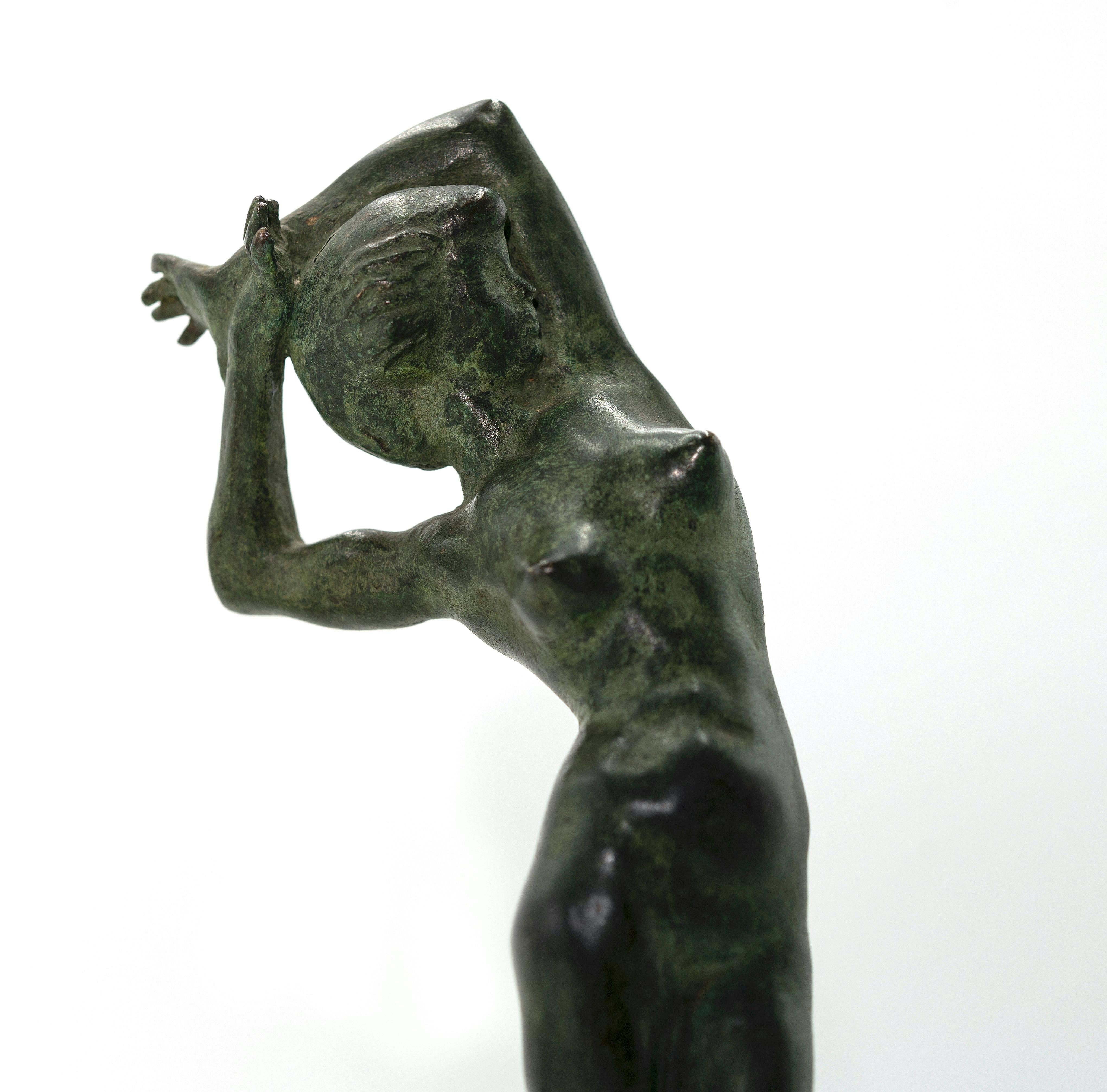 Girls - Pair of Bronze Sculptures by Attilio Torresini - Early 20th Century 3