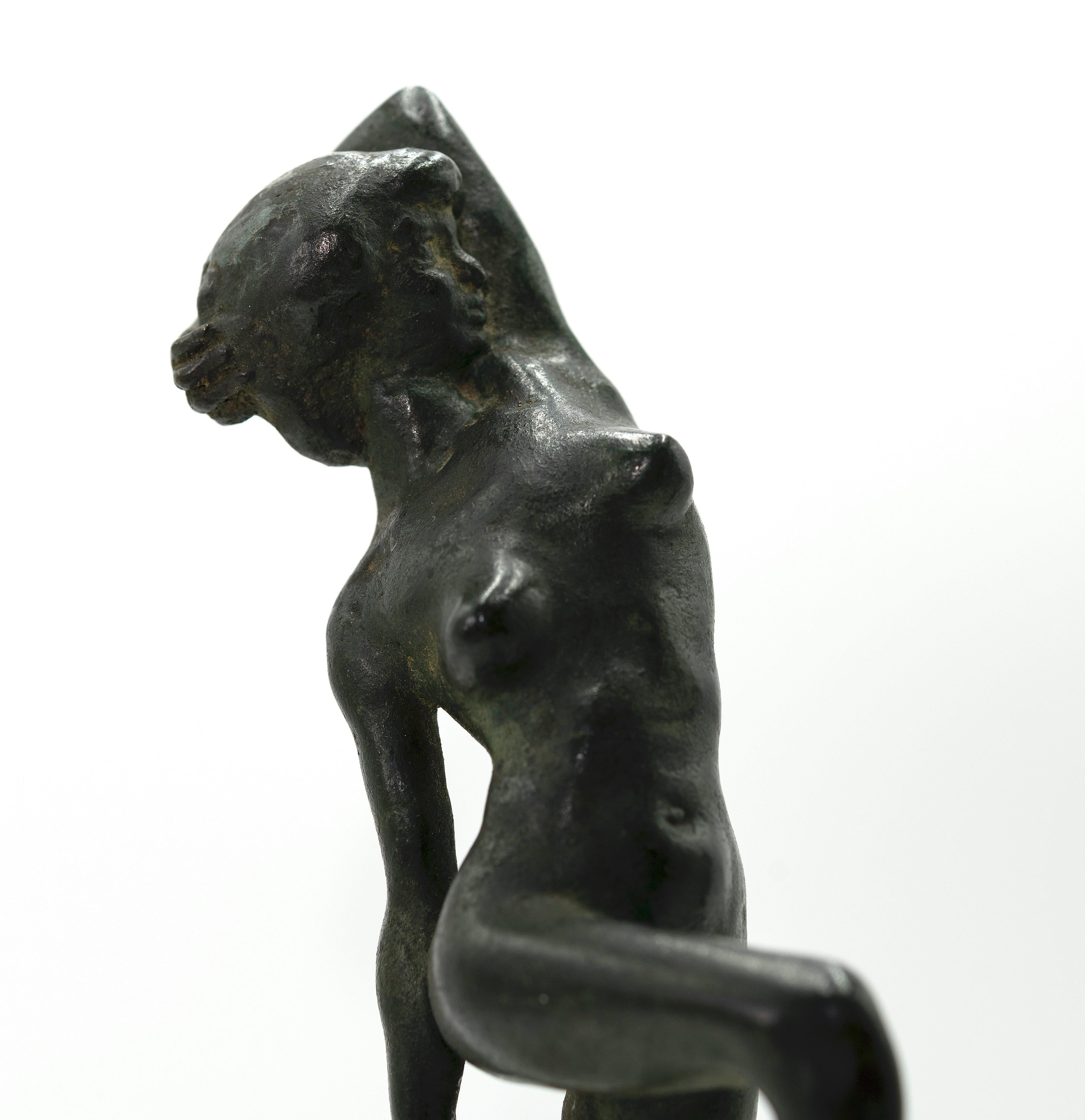 Girls - Pair of Bronze Sculptures by Attilio Torresini - Early 20th Century 4