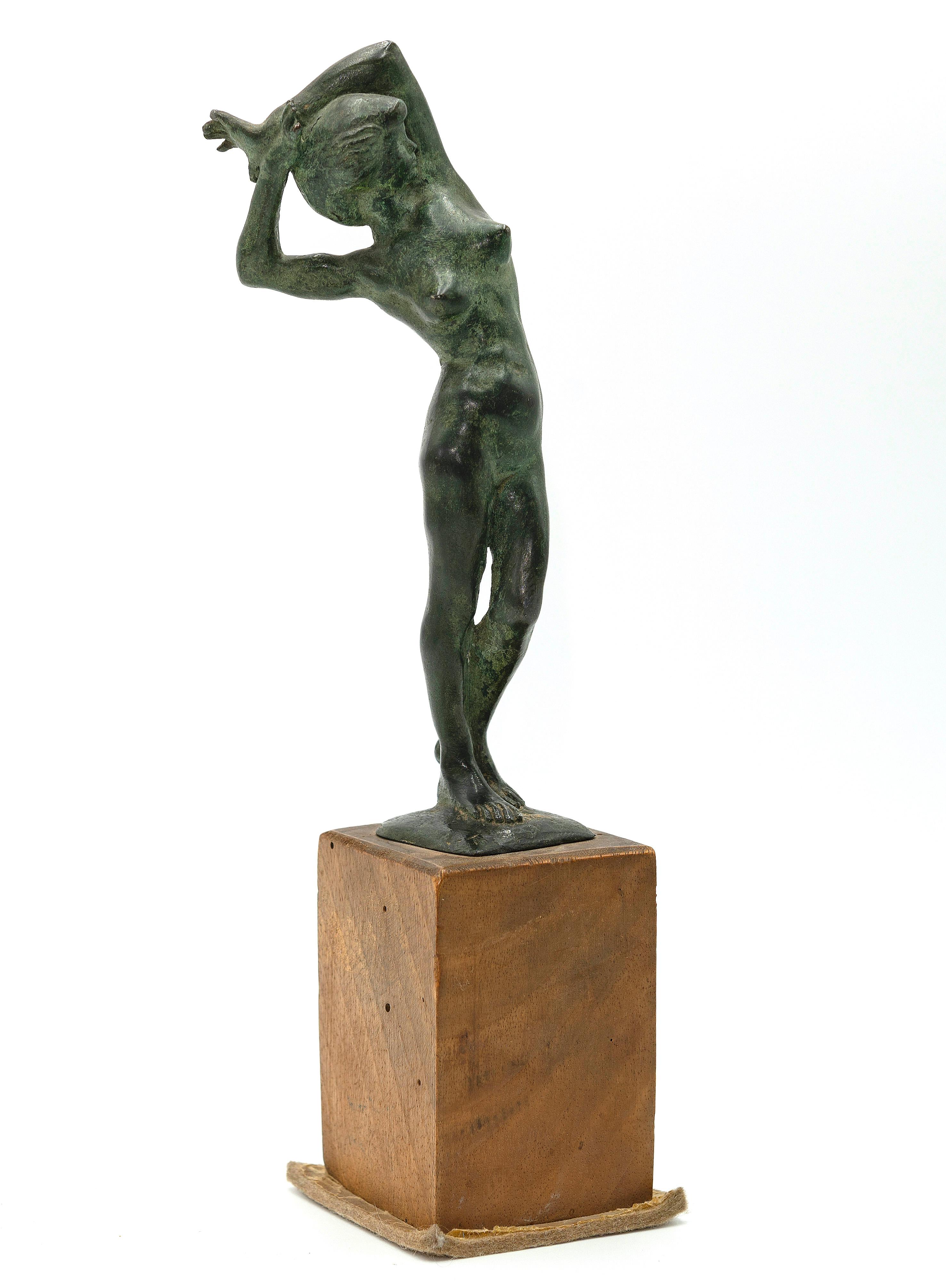 Girls - Pair of Bronze Sculptures by Attilio Torresini - Early 20th Century 5