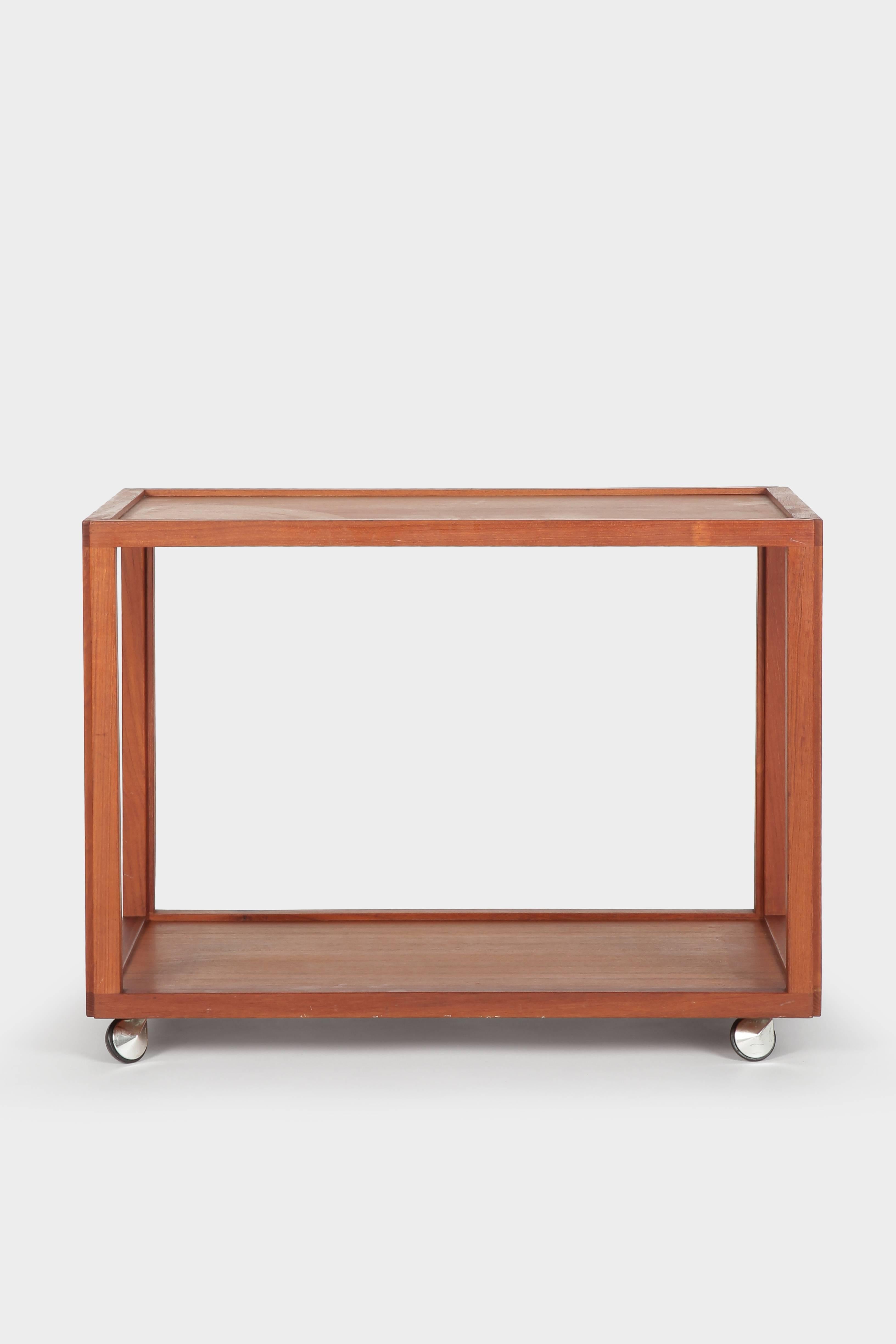 Attributed to Aksel Kjersgaard Bar Cart Teak, 1950s In Good Condition In Basel, CH
