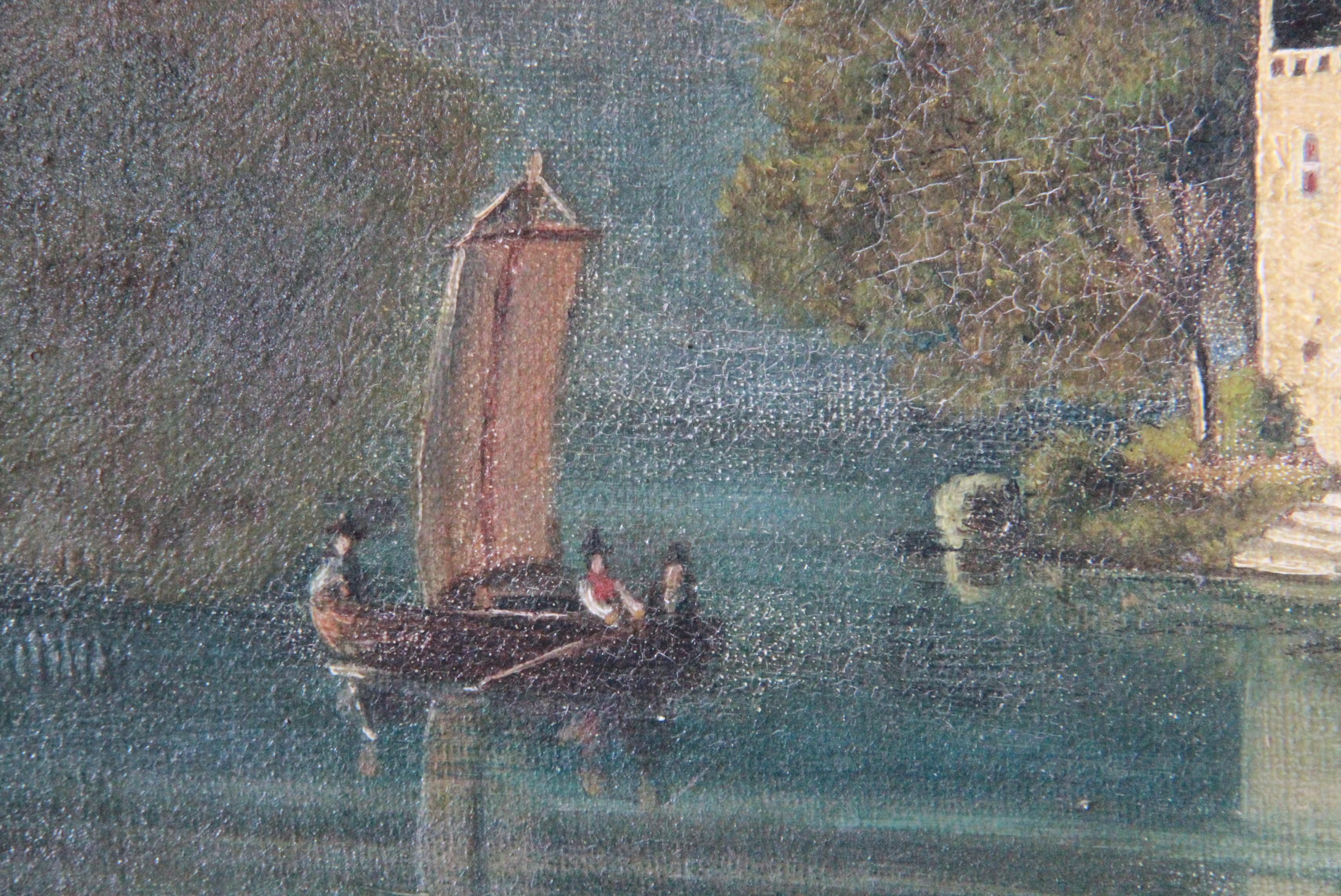 attr. August Wilhelm Boesen, Veduta del lago di Lucerna 1850, Pittura a olio danese in vendita 4