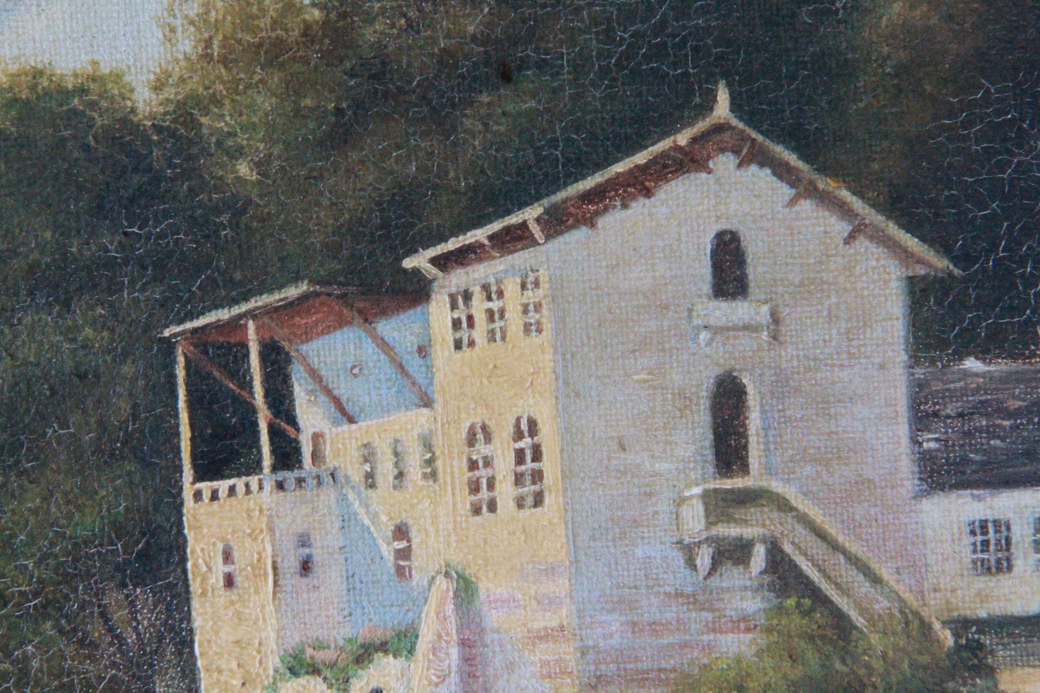 Danese attr. August Wilhelm Boesen, Veduta del lago di Lucerna 1850, Pittura a olio danese in vendita