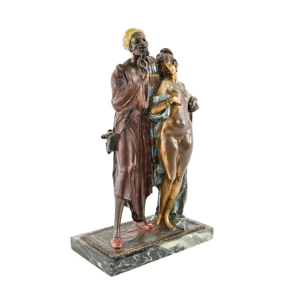Attributed to Franz Bergmann Vienna Bronze Slave Merchant For Sale 6
