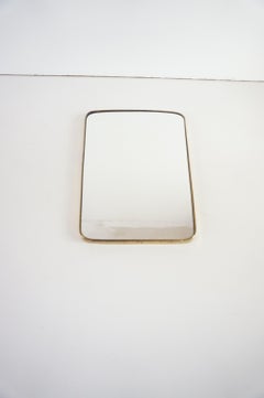 attr. Gio Ponti by Fontana Arte brass wall mirror, Hotel Bristol, 1950