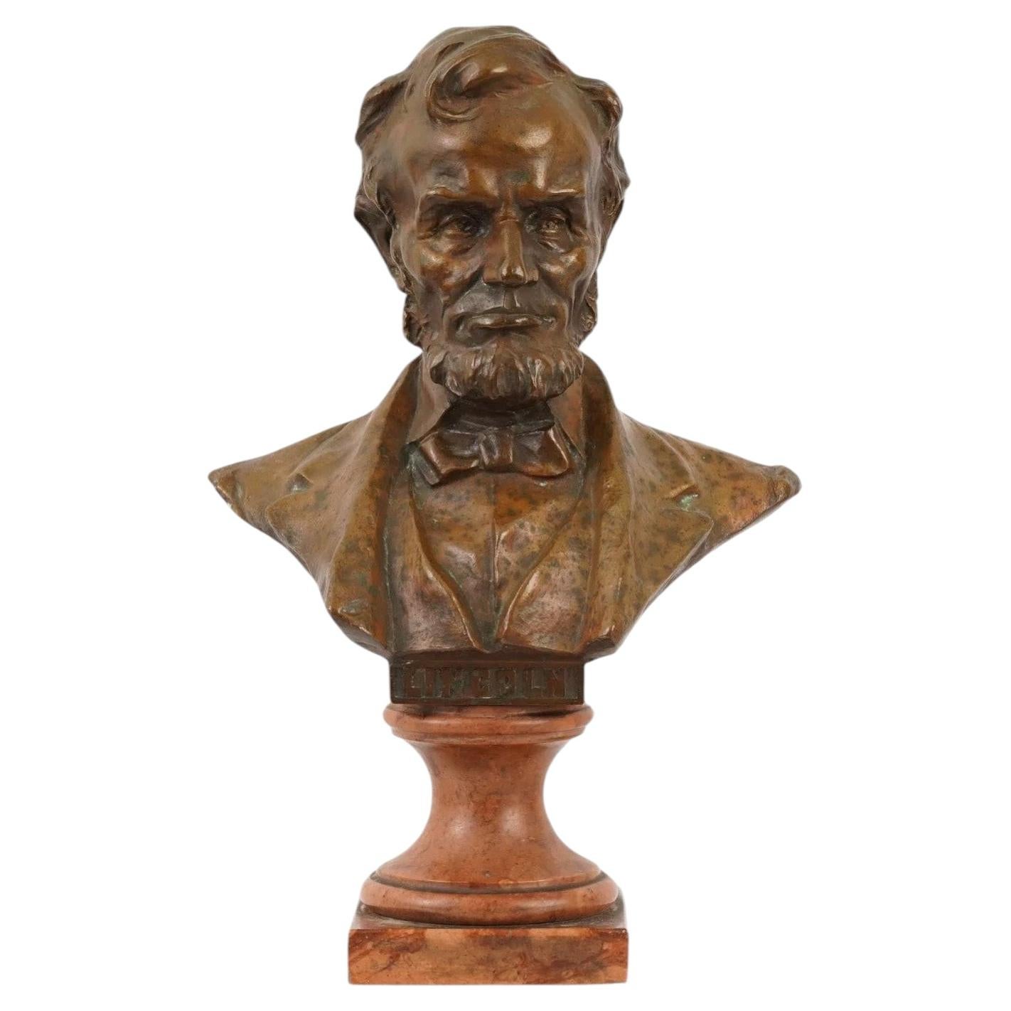 Hans Muller Bronze Bust Sculpture of Abraham Lincoln For Sale