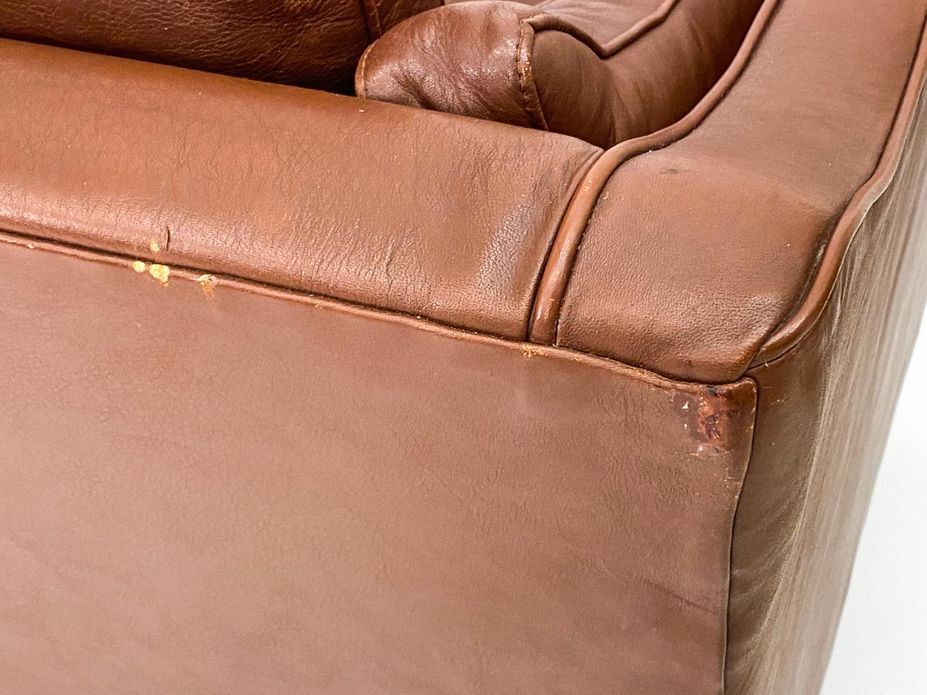 Attr. Illum Wikkelso Danish Mid-Century Leather Sofa 5