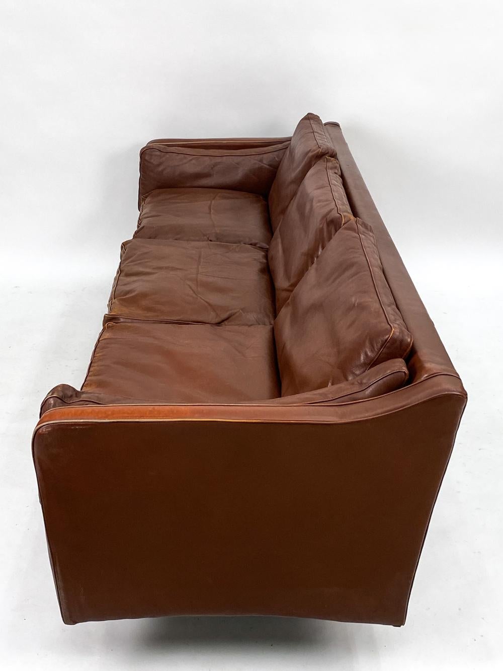 Attr. Illum Wikkelso Danish Mid-Century Leather Sofa 2