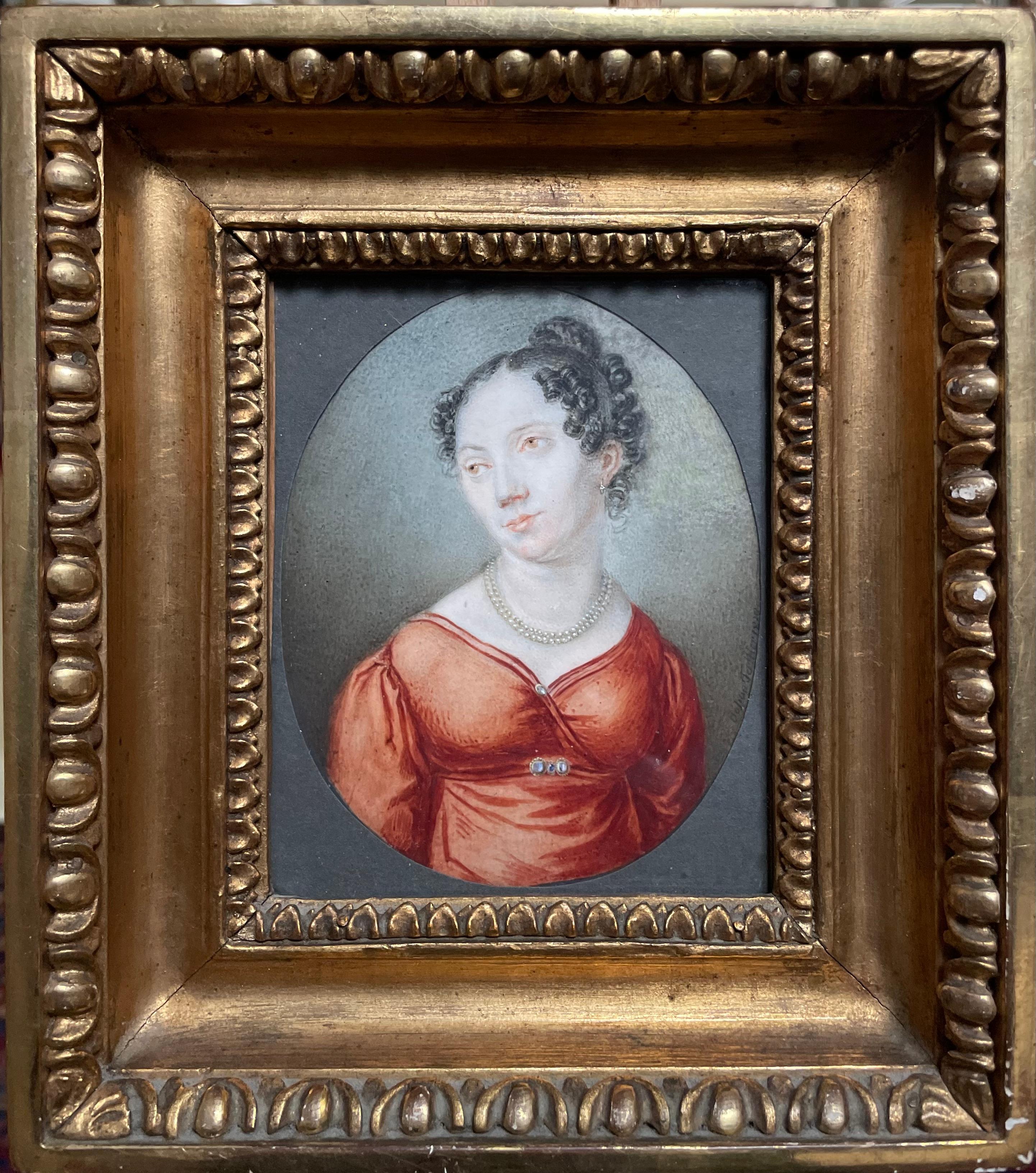 Ritratto di donna in abito rosso