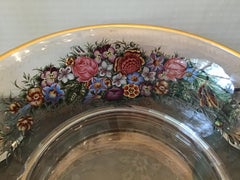 Lobmeyr Moser Austrian Enameled Etched Flower Garden Luncheon 34pc Set