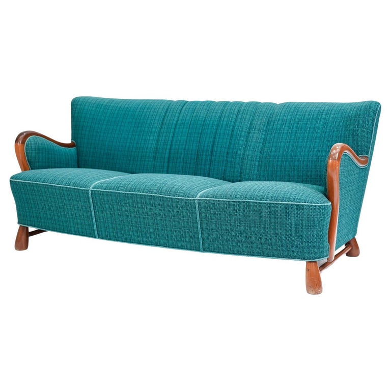 Attr. Otto Færge Danish Mahogany Sofa, c. 1940's For Sale at 1stDibs