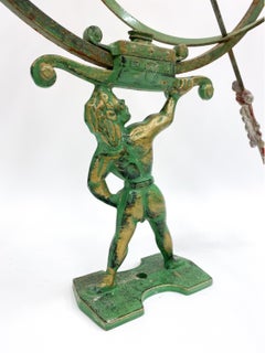 Attr. Sune Rooth Swedish Iron & Copper Armillary 'Atlas' Sundial 20th C.