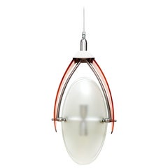 Attribué à Cristal Arte, Pendentif italien du 2e siècle en Altuglass Orange Tinted Fins