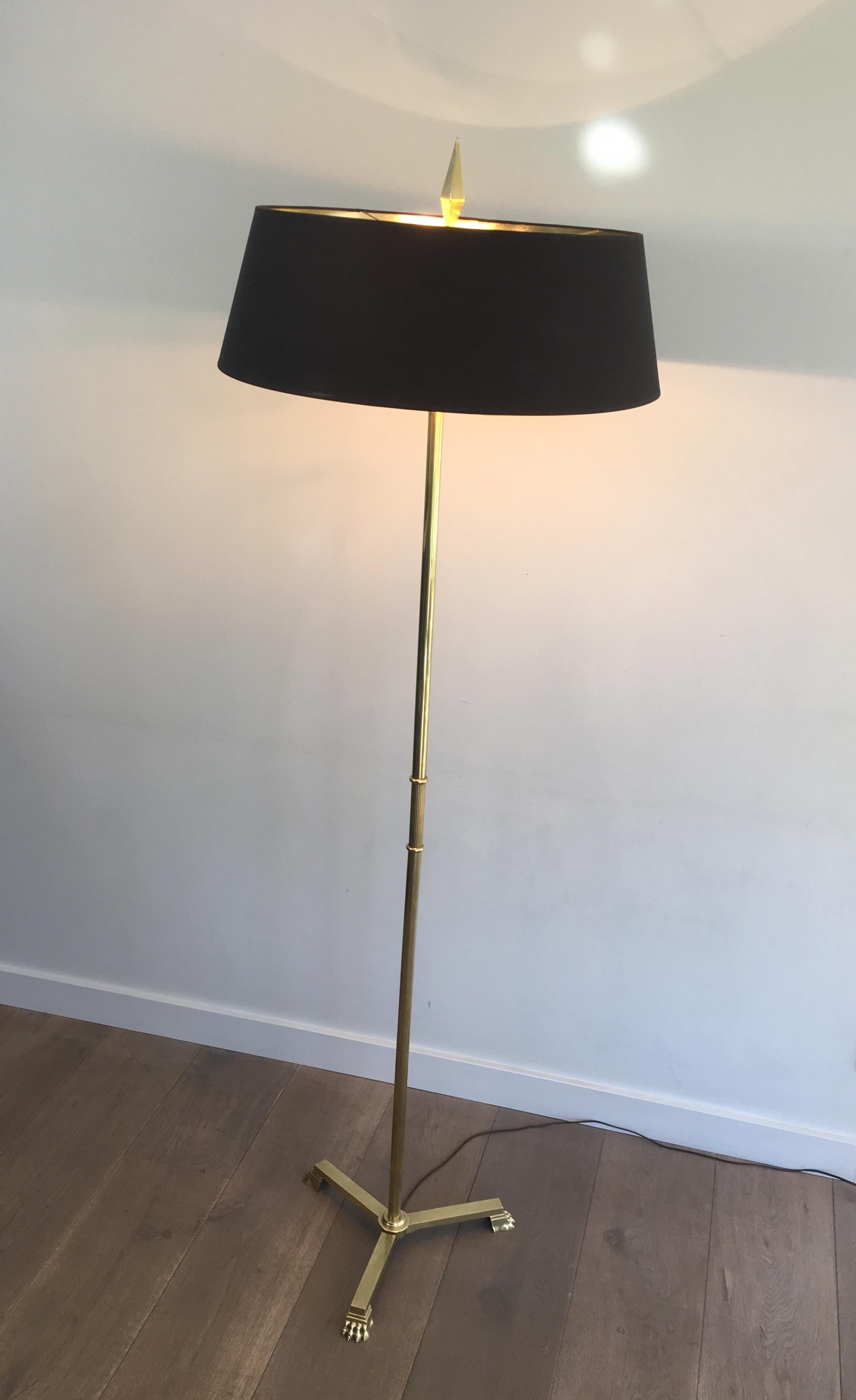 Attr. to Guy Lefèvre for Jansen, Neoclassical Brass Floor Lamp with Claw Feet 12