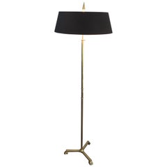 Attr. to Guy Lefèvre for Jansen, Neoclassical Brass Floor Lamp with Claw Feet
