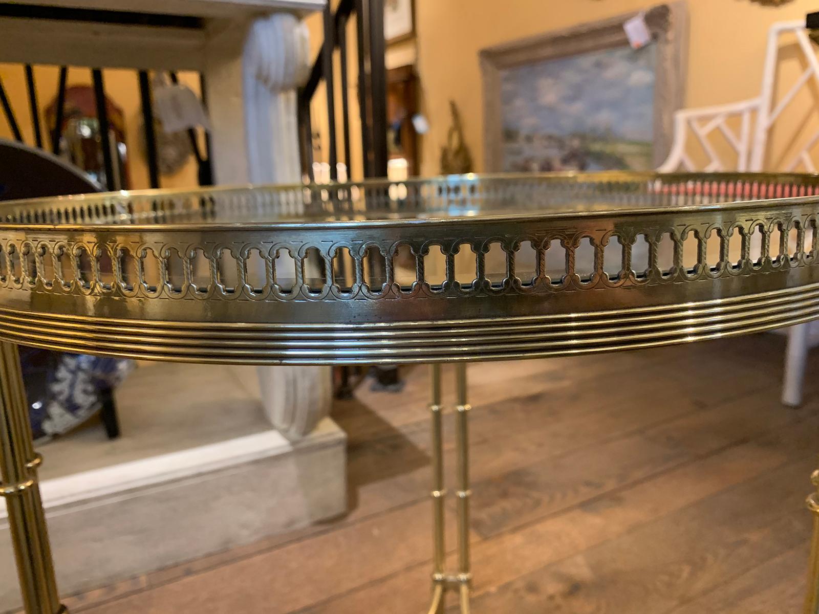 Maison Baguès, Attributed Mid-20th Century Brass & Glass Side Table with Gallery 7