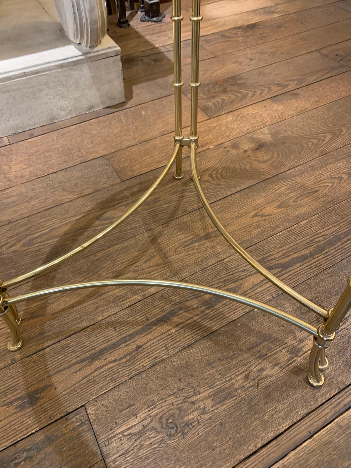 Maison Baguès, Attributed Mid-20th Century Brass & Glass Side Table with Gallery 8