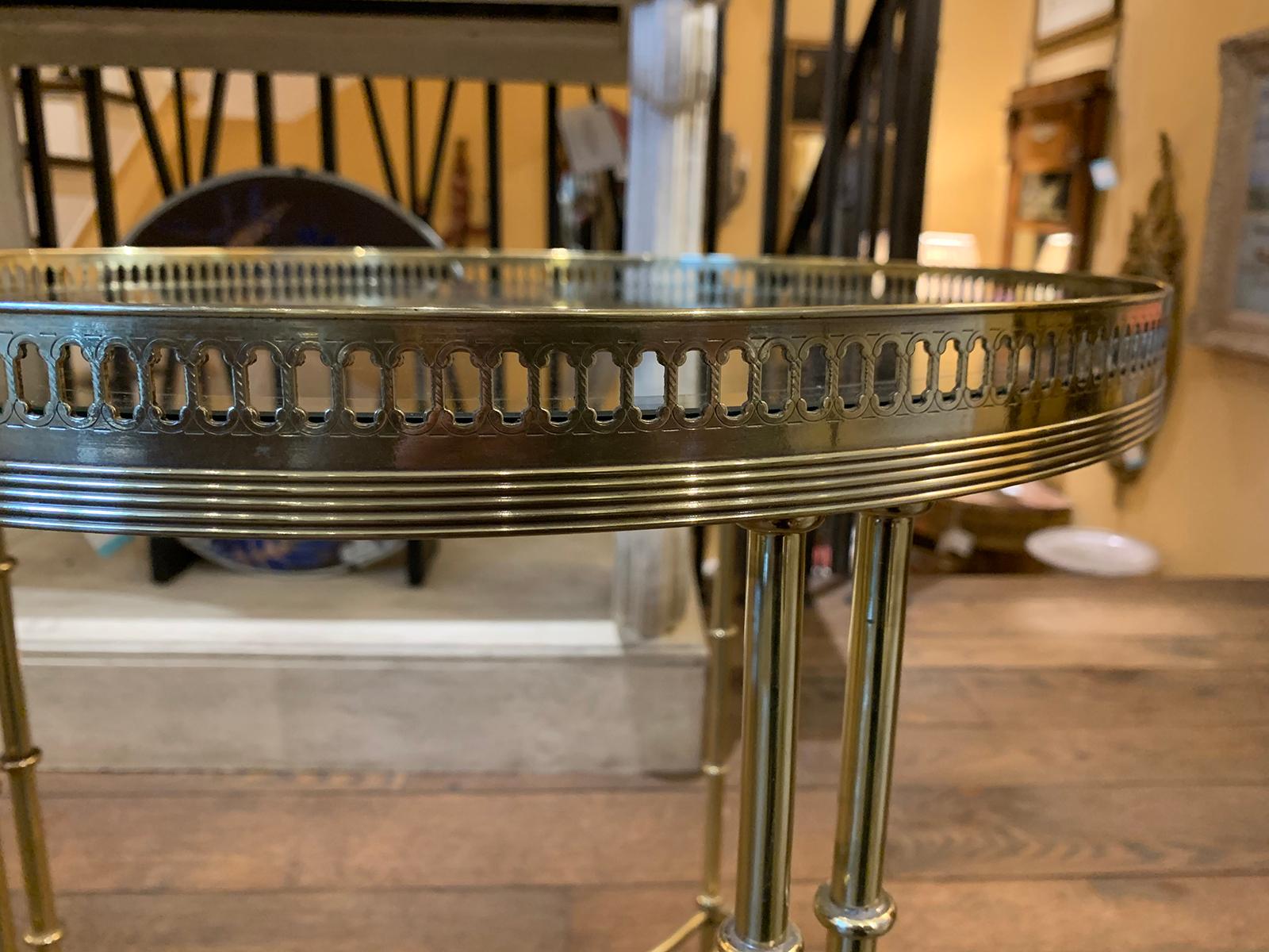 Maison Baguès, Attributed Mid-20th Century Brass & Glass Side Table with Gallery 6