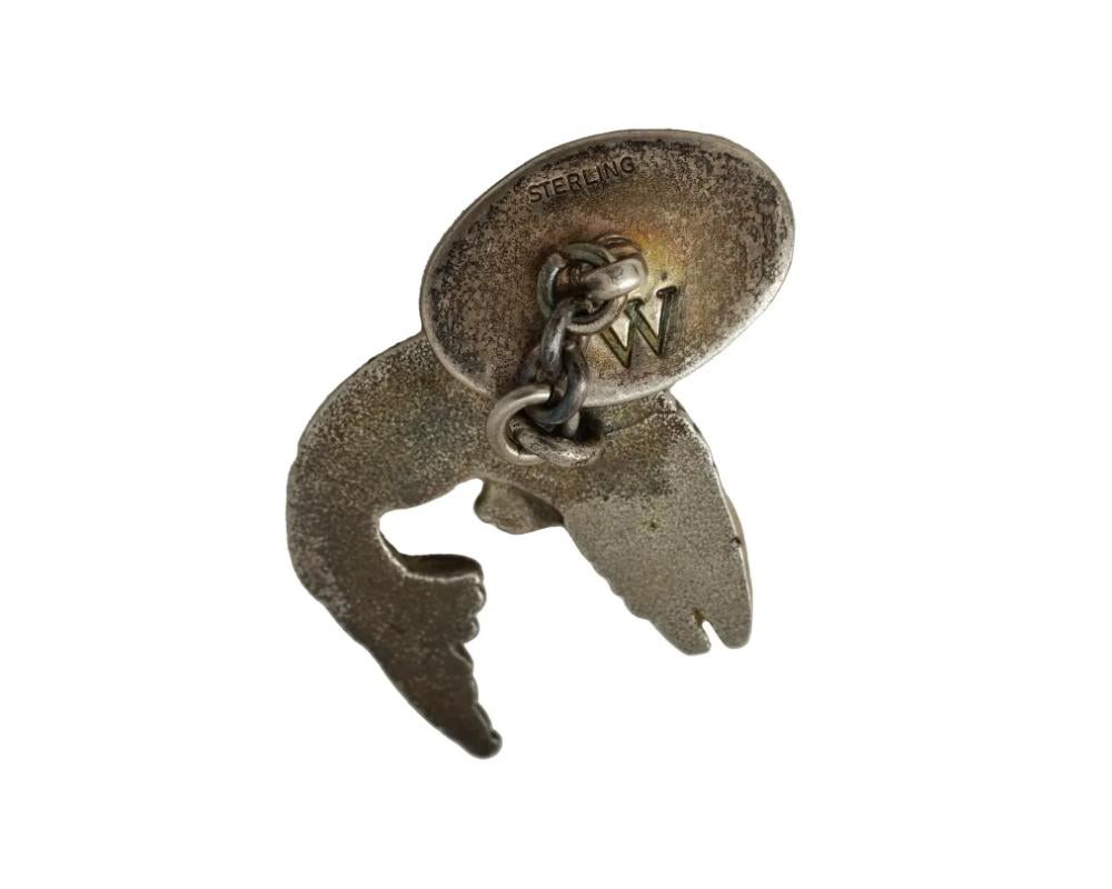 Men's Attr To Webster Sterling Silver Fish Form Cufflinks