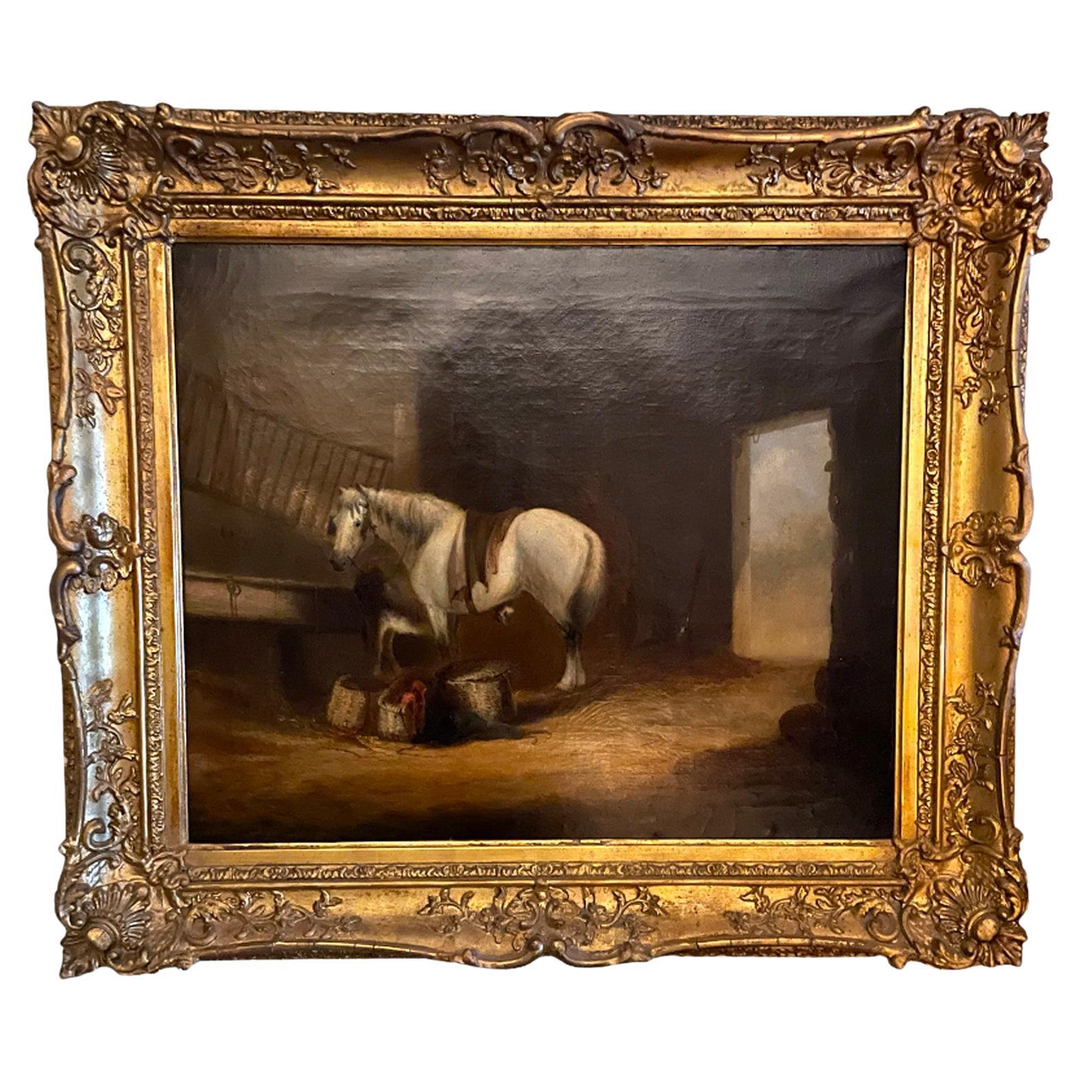 Attr. William Shayer Snr.- Oil, Stable Interior For Sale