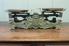 Attractive 19th Century French Grocer’s Balance Scales The scale has 2 brass pan