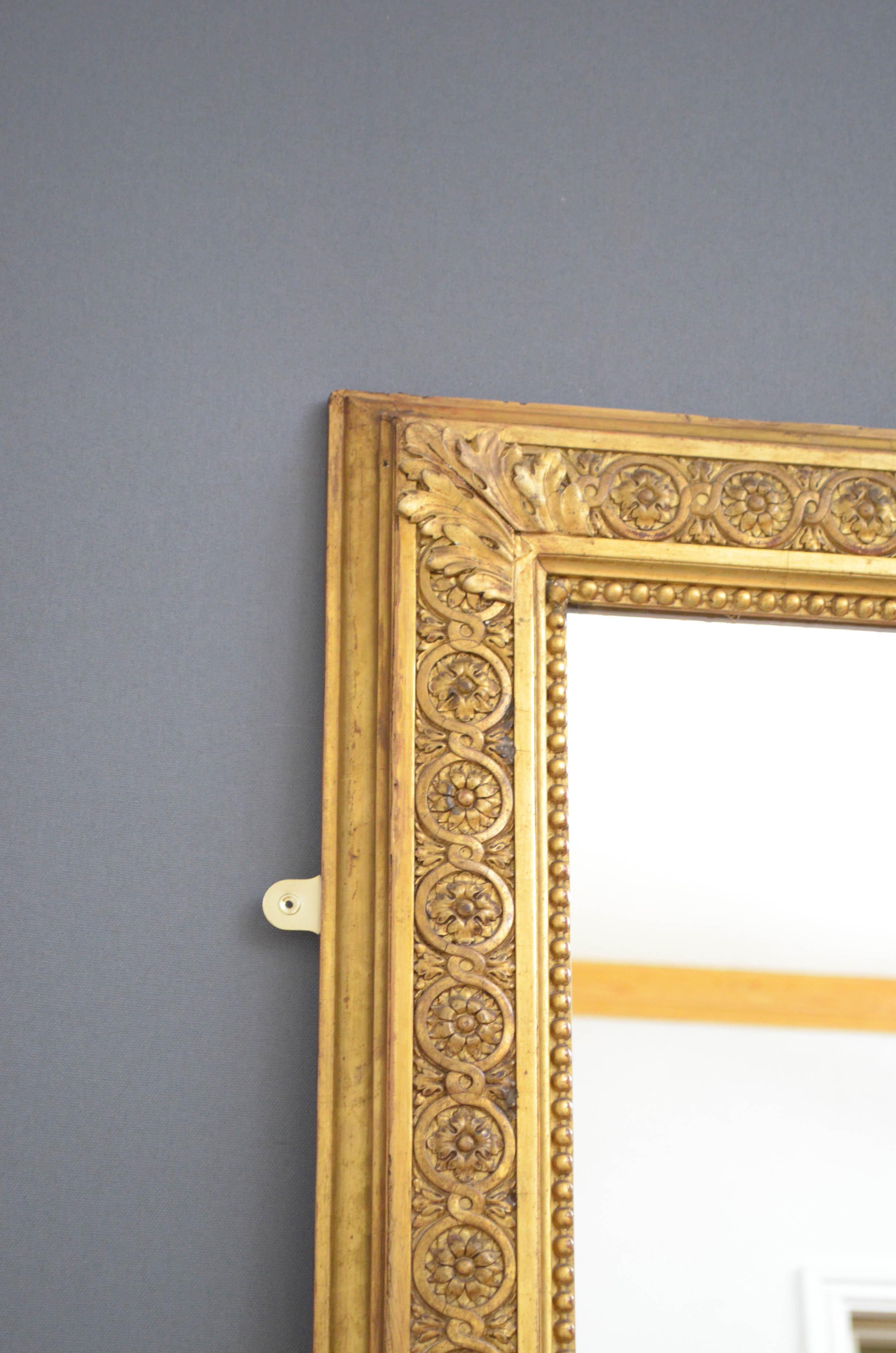 Attractive 19th Century French Wall Mirror In Good Condition In Whaley Bridge, GB