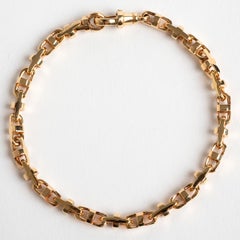 Attractive 9K Yellow Gold Fancy Open Box Link Bracelet