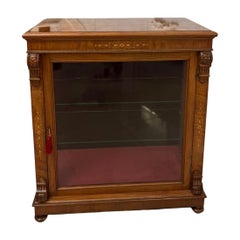 Attractive Antique Mid-19th Century Inlaid Mahogany Side / Display Cabinet
