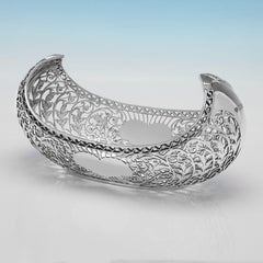 Attractive antique pierced sterling silver dish made in London in 1913