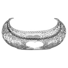 Attractive antique pierced sterling silver dish made in London in 1913