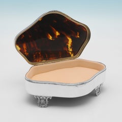 Attraktiver antiker Schmuckkasten aus Sterlingsilber aus dem Jahr 1919