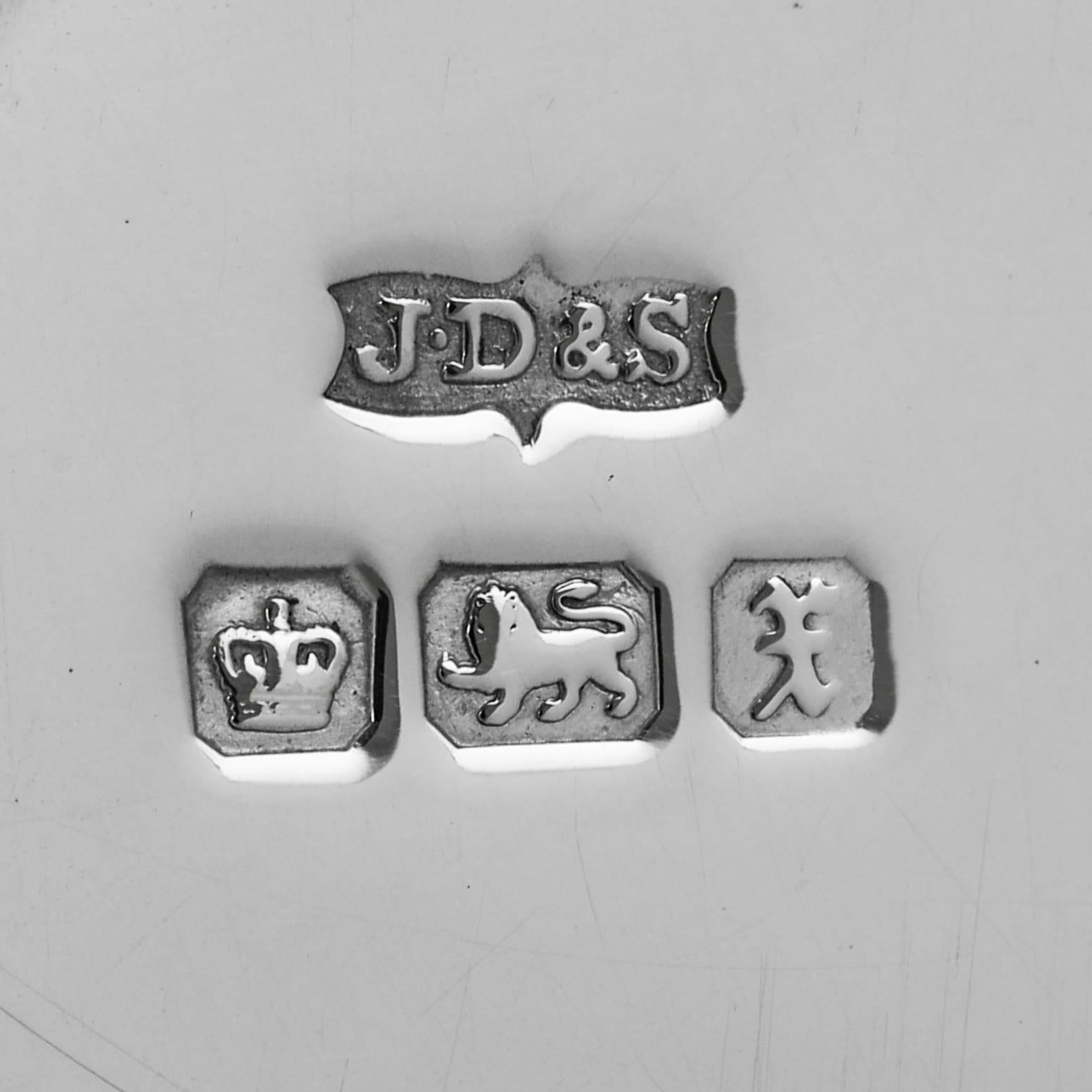 Sterling Silver Attractive antique sterling silver pierced dish by James Dixon & Sons - 1915 For Sale