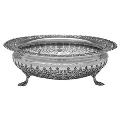 Attractive antique sterling silver pierced dish by James Dixon & Sons - 1915